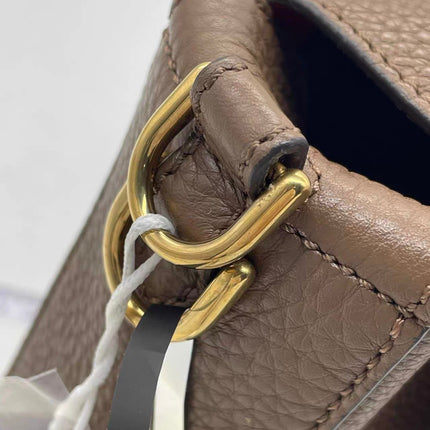 Fendi Baguette Selleria Calfskin Leather Crossbody Bag Large Brown