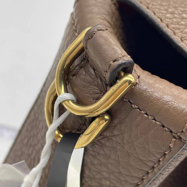 Fendi Baguette Selleria Calfskin Leather Crossbody Bag Large Brown