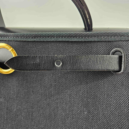 Hermes Herbag 31 Black Canvas Gold Hardware Crossbody Bag