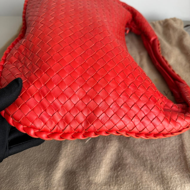 Bottega Veneta Hobo Bag leather Bright Red Medium 40cm