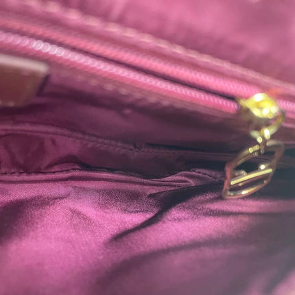 Dior Vintage Double Saddle Burgundy Oblique Monogram Canvas Gold Hardware