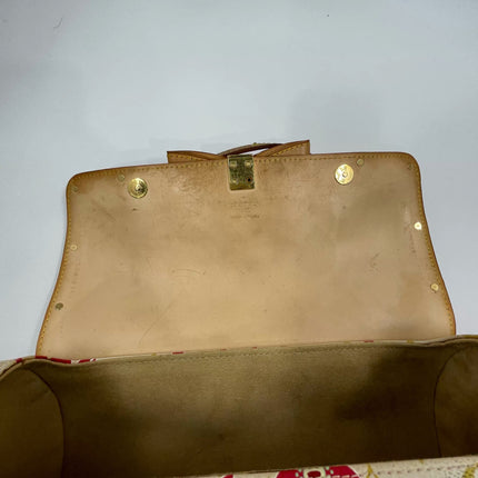 Louis Vuitton x Takashi Murakami Papillon 28 Cherry Blossom White Monogram Handbag