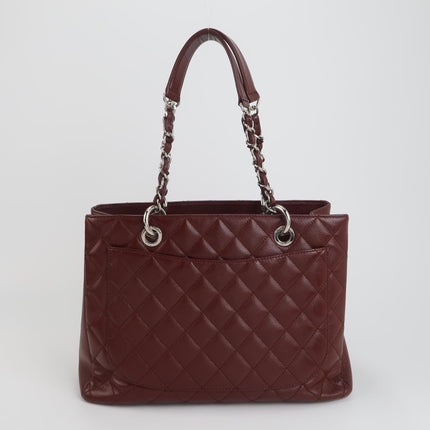 Chanel GST Grand Shopping Tote Burgundy Caviar Leather GM Silver Hardware