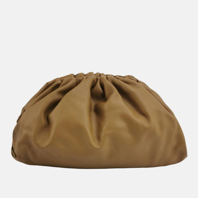 Bottega Veneta Pouch Calfskin Leather Caramel Brown Large-Luxbags