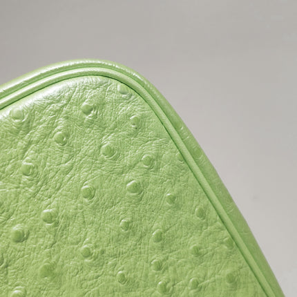 Versace Vintage Logo Sun Vanity Bag Green Calfskin Leather Gold Hardware