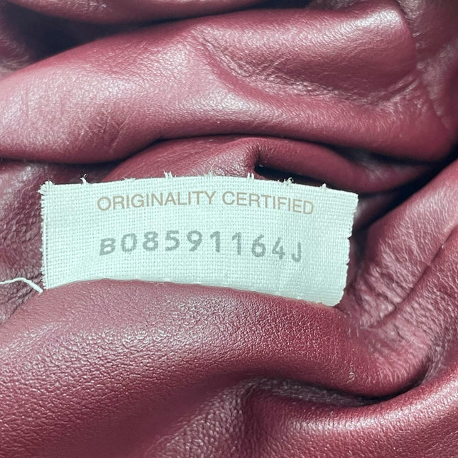 Bottega Veneta Pouch Calfskin Leather Burgundy Large