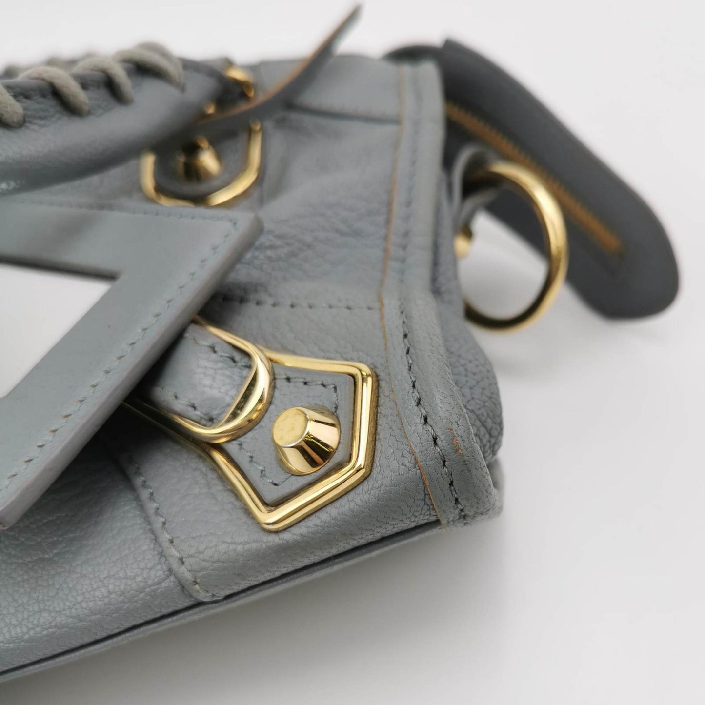 Sold Balenciaga City Bag Grey with Gold hardware Mini Crossbody Bag
