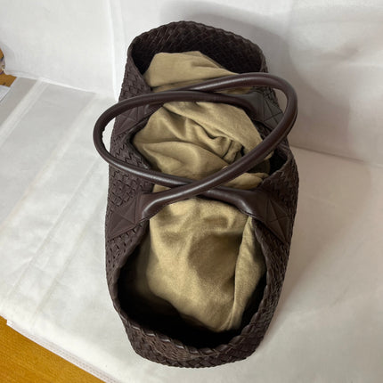 Bottega Veneta Cabat Tote Intreccio Leather Chocolate Brown 42cm