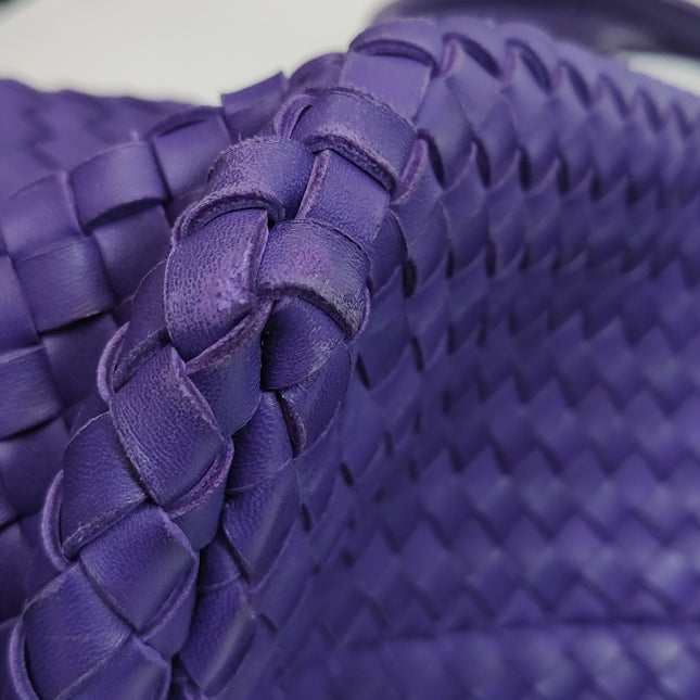 Bottega Veneta Cabat Large Intreccio Leather Tote Bag Purple with Pouch 40cm