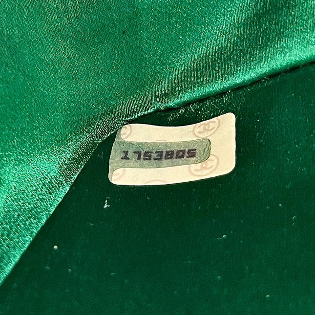 Chanel Diana Flap Bag 1990 Mini Green Silk Satin Bijou Chain