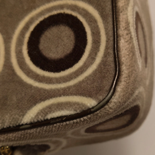 Chanel 2002 Coco Flap Top Handle Box Bag Velvet Grey