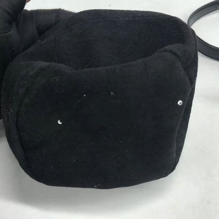 FENDI Mini Bucket White Heart Shaped Sequin Black Bag