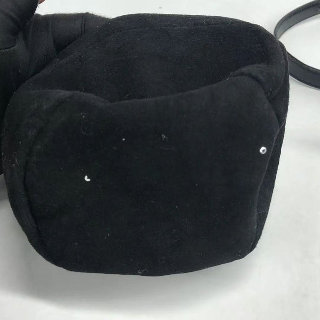 FENDI Mini Bucket White Heart Shaped Sequin Black Bag