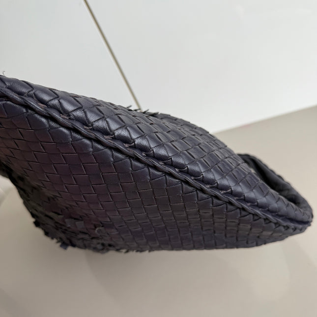 Bottega Veneta Veneta Hobo Midnight Blue Dark Navy Intrecciato Leather Bag 47cm
