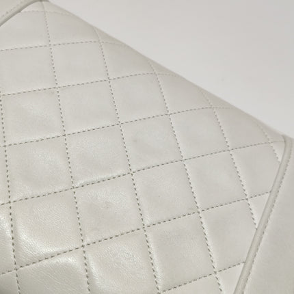 Chanel Diana CC Flap Bag Small Vintage White Lambskin Leather with 24k Gold HW, 1989-1991