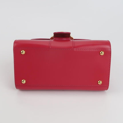 Delvaux Brilliant Mini Red Calfskin Leather Top Handle Crossbody Bag