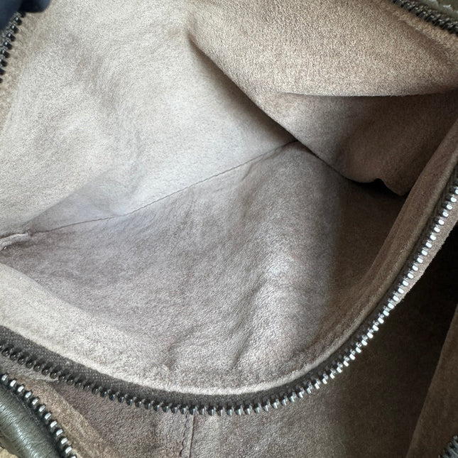 Sold Bottega Veneta Belly Hobo Intrecciato Grey Leather Medium 40cm