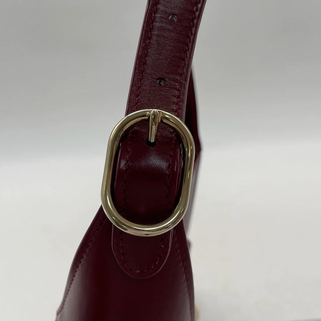 Sold Gucci Jackie 1961 Small Ancora Red Burgundy Leather Shoulder Bag Clasp S24 No Strap