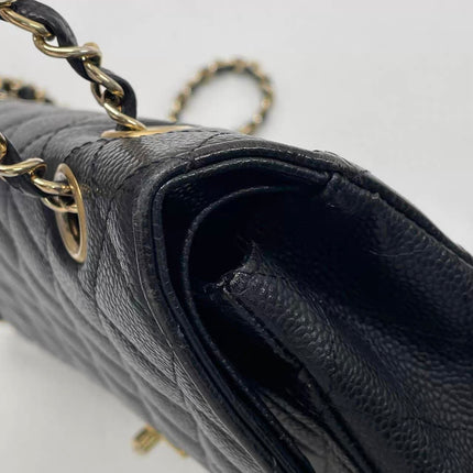 Chanel Classic Flap Medium Black Caviar Leather Gold Hardware, 2009-2010