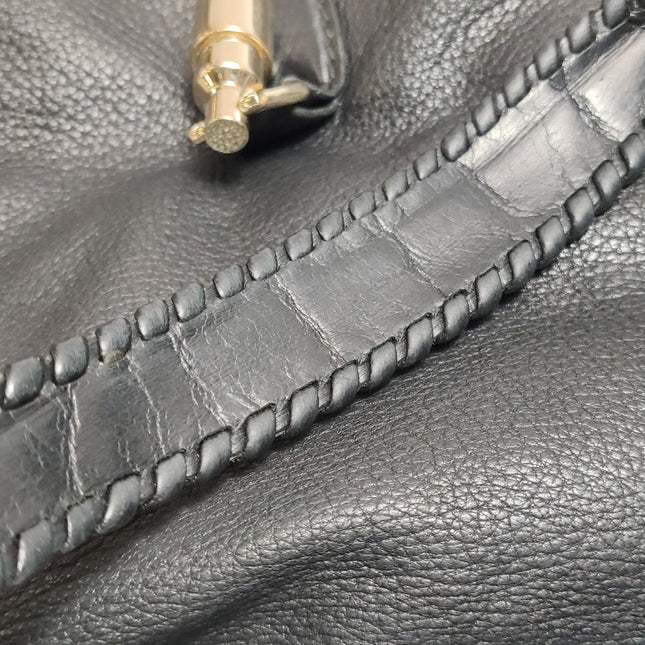 Gucci Jackie Soft Large Black Leather Shoulder Bag With Strap