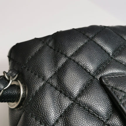 Chanel Coco Handle Medium Black Caviar Leather Silver Hardware, 2016