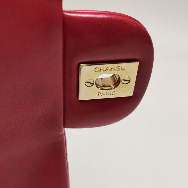 Chanel Seasonal Flap Medium Pink Lambskin Leather Valentine's Heart Charms