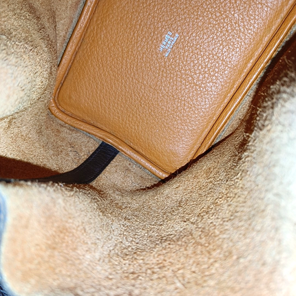 Hermes Picotin 18 Orange  Brown Strap Clemence Taurillon Leather 2003