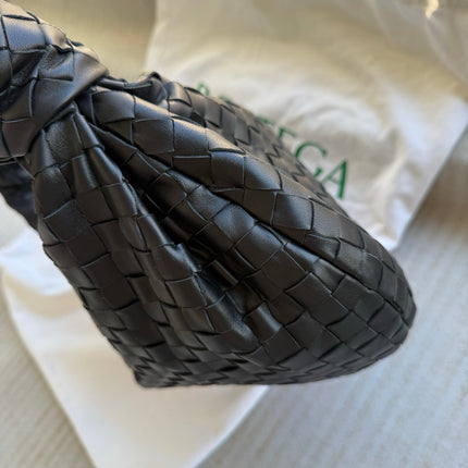 Bottega Veneta Jodie Small Black Lambskin Leather Silver Hardware