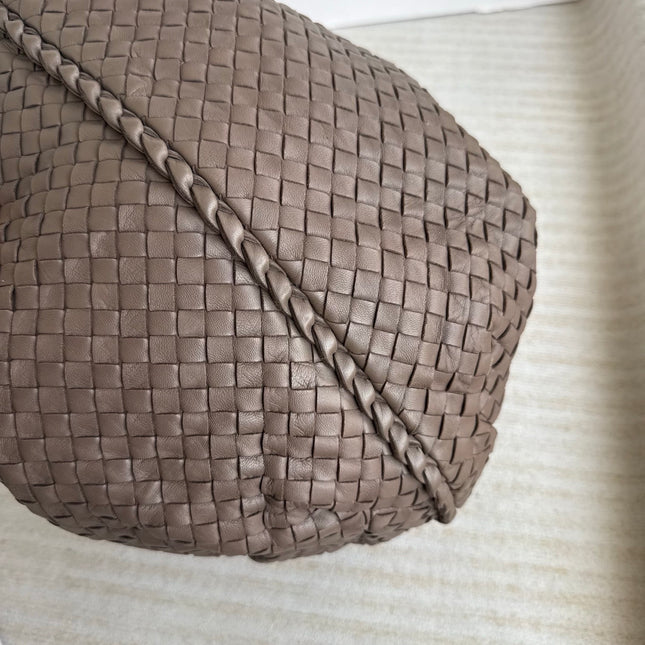 Bottega Veneta Belly Hobo Intreccio Leather Grey Large 50cm