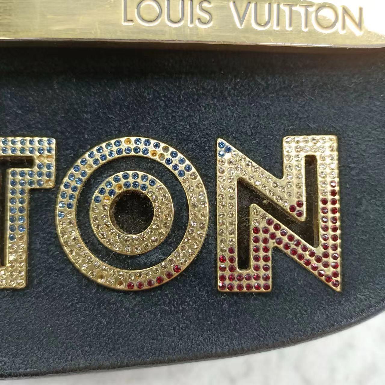 Louis Vuitton Avant-Garde Pochette Clutch Suede Leather Crystal Logo, 2011