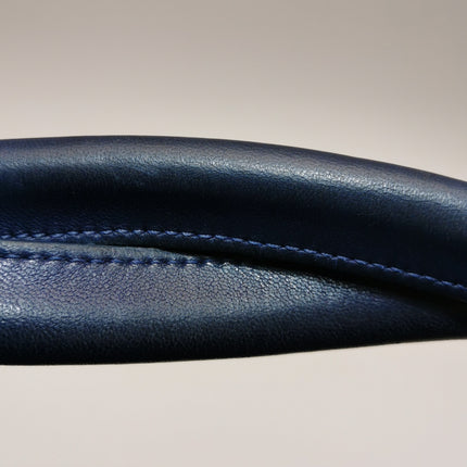 Bottega Veneta Cabat Small Intreccio Leather Tote Bag Navy Blue