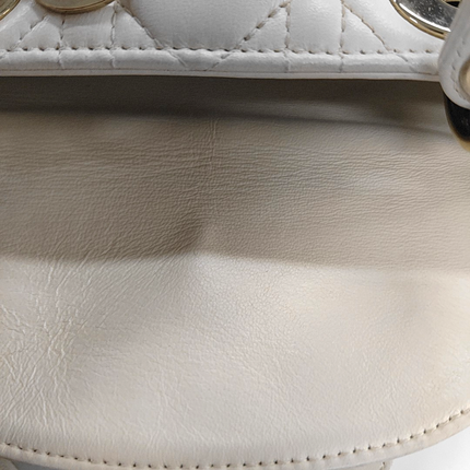 Lady Dior Small My Abcdior White Ecru Lambskin Cannage Leather