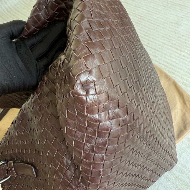 Bottega Veneta Cesta Shopper Tote Intrecciato Dark Brown Leather Large 50cm