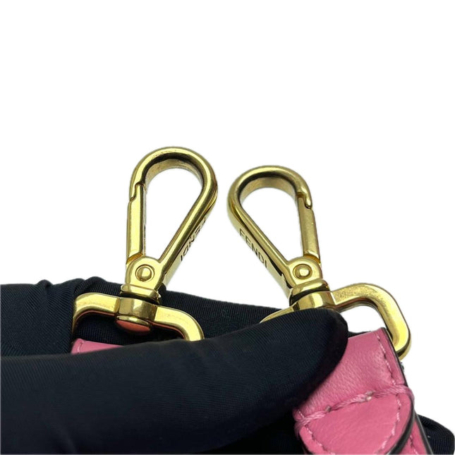 Fendi Baguette Large Pink Leather 3D FF Motif Crossbody Bag