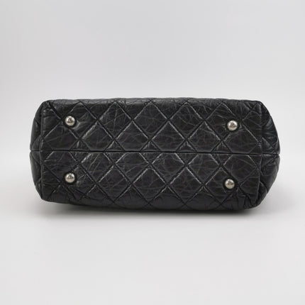 Chanel 2.55 Black Shiny Calfskin leather Tote Bag