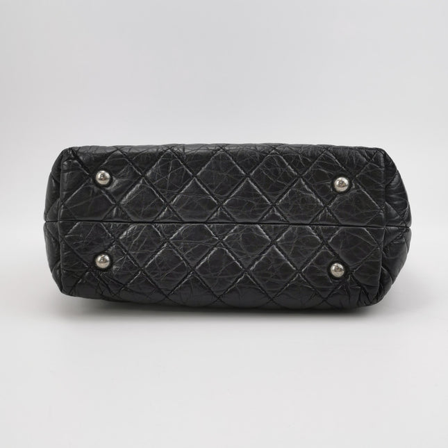 Chanel 2.55 Black Shiny Calfskin leather Tote Bag