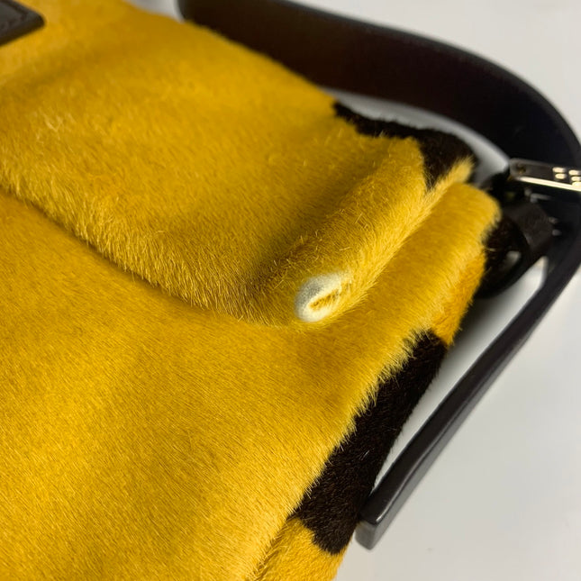 Sold Fendi Baguette Pony hair in cow print yellow
