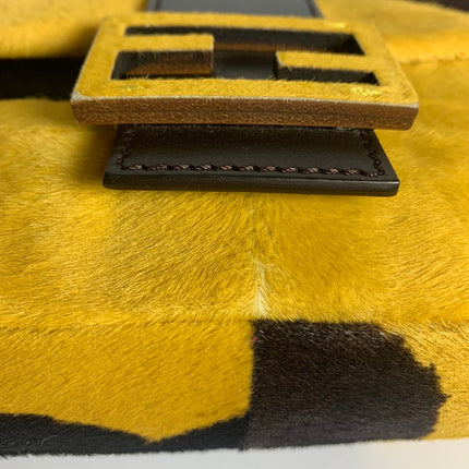 Sold Fendi Baguette Pony hair in cow print yellow