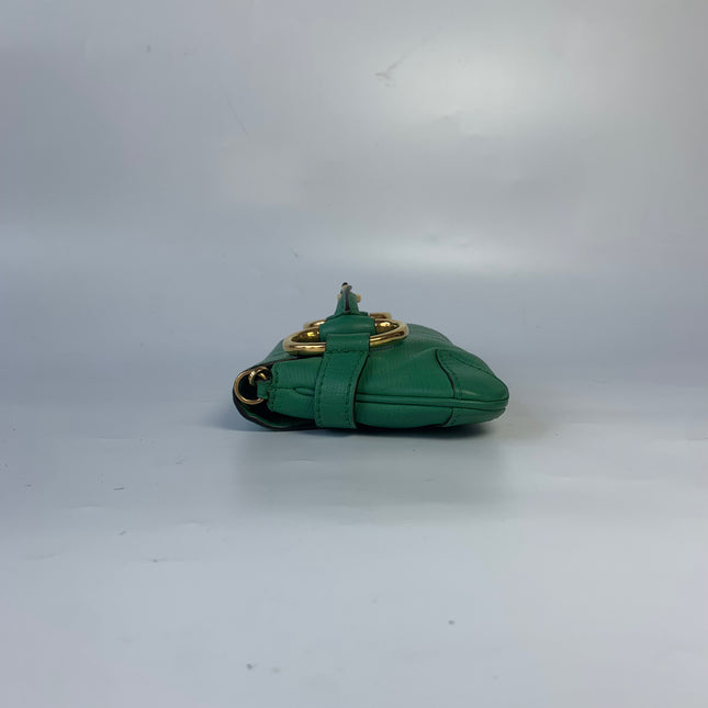 Gucci Horsebit 1955 Chain Shoulder bag Small Green Leather