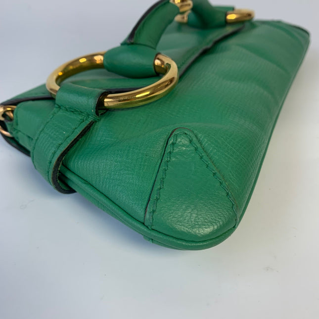 Gucci Horsebit 1955 Chain Shoulder bag Small Green Leather