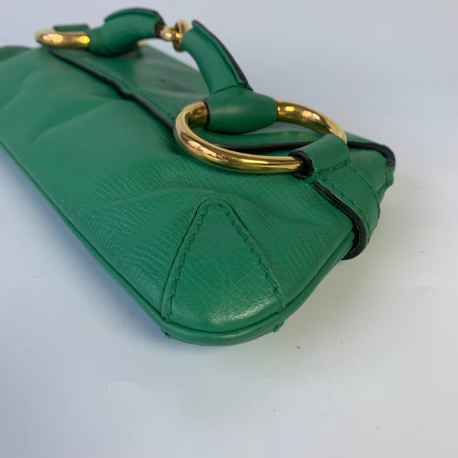 Gucci Horsebit 1955 Chain Shoulder bag Small Green Leather