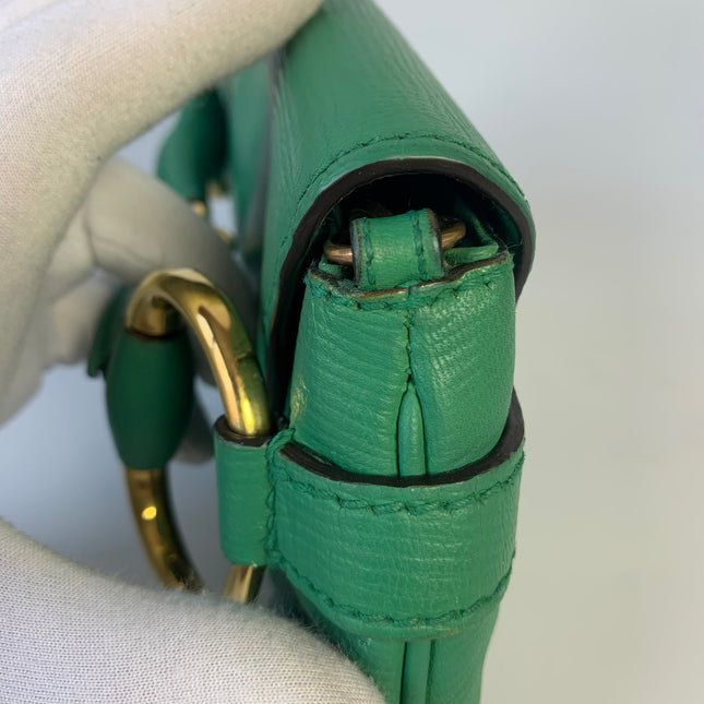 Gucci Horsebit 1955 Chain Shoulder bag Small Green Leather