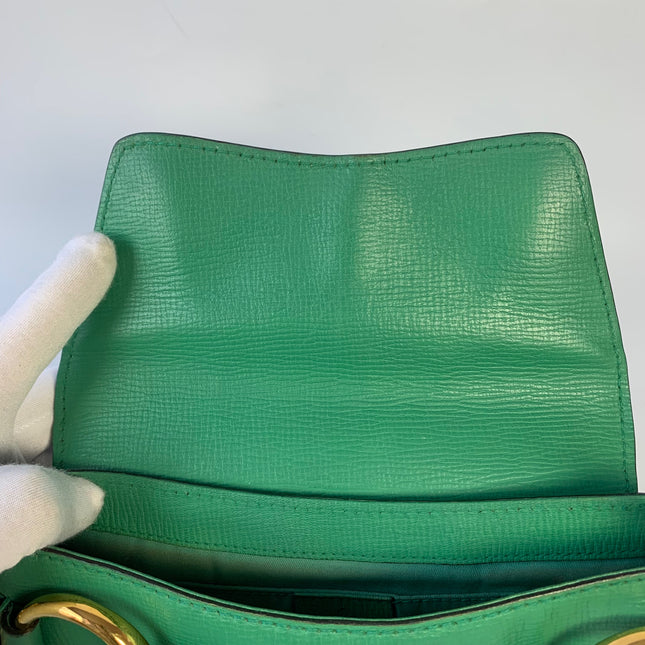 Gucci Horsebit 1955 Chain Shoulder bag Small Green Leather
