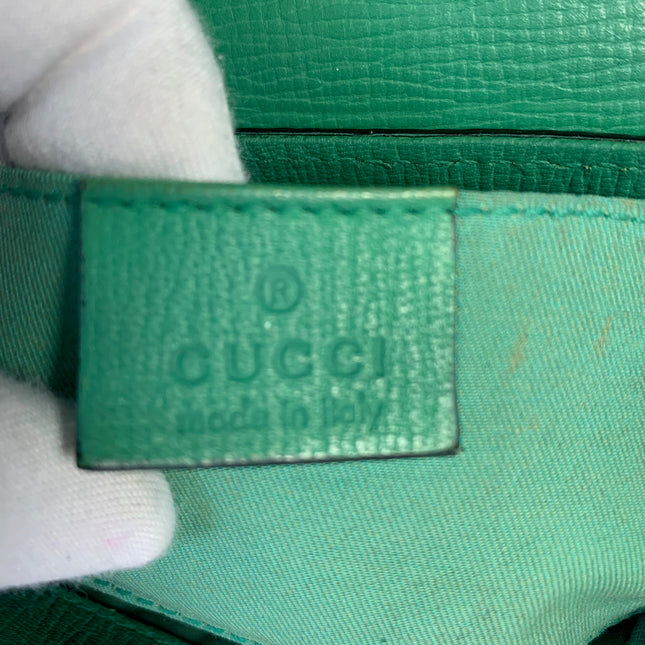 Gucci Horsebit 1955 Chain Shoulder bag Small Green Leather