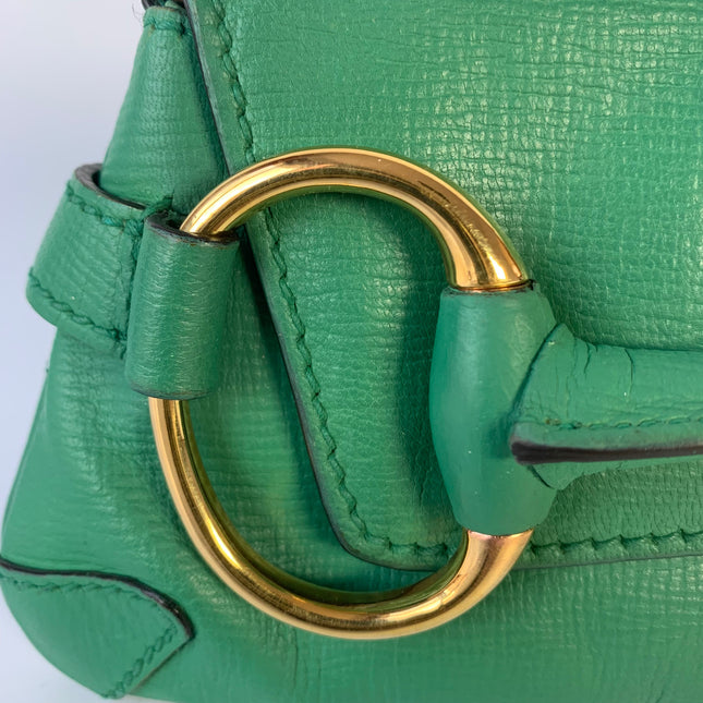 Gucci Horsebit 1955 Chain Shoulder bag Small Green Leather