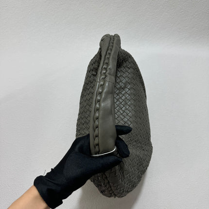 Sold Bottega Veneta Belly Hobo Intrecciato Grey Leather Medium 40cm
