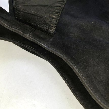 Fendi Mamma Baguette Forever Black Suede Leather Red Buckle