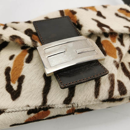 Fendi Baguette Pony hair in leopard print Brown