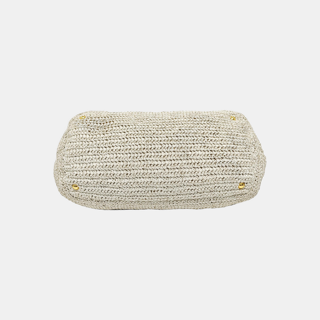 Prada Canape Straw Tote Beige Top Handle Bag