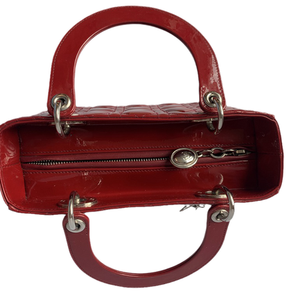 Sold Lady Dior Medium Bag Red Patent Leather